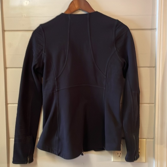 Athleta Black Moto Jacket Full Zip Sweatshirt Size S. - Picture 5 of 8